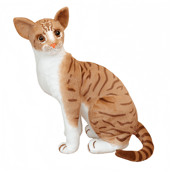 Cute Stuffed Animal Cat Plush - Soft Kitty Home Plush Toy - Precious Pet Companion - Squat 9.8inch