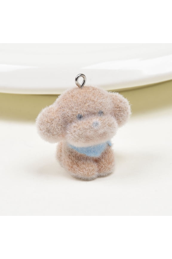 Cute Stuffed Animal, Soft Flocked Puppy-Shaped Trinket with Metal Ring, Bag Chain Charm for Sprucing Up Purses, Key Sets and Custom Keychain Creations