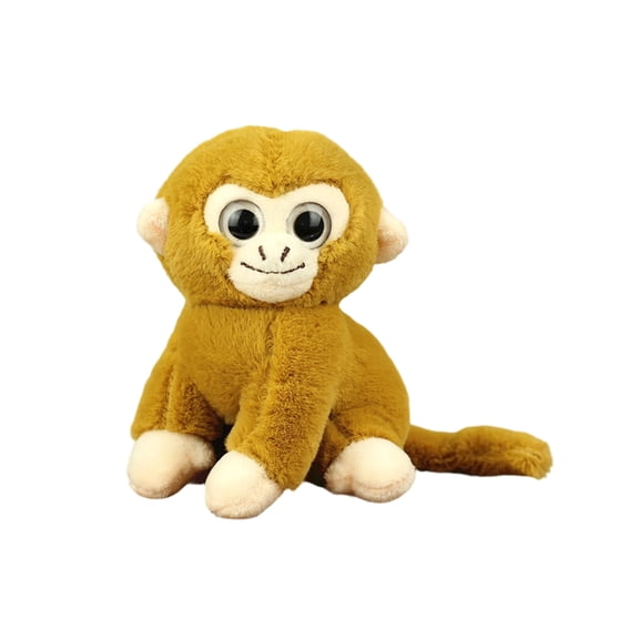Cute Stuffed Animal, Stuffed Animal Monkey, 7 In, Plush Monkey, Toy Monkey, All Ages Playtime, Car Decoration, Tan Off-White, 1 Pc