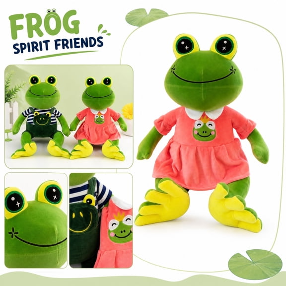 Cute Stuffed Animal, Stuffed Animal, Pink Dress Frog Plushie, Stuffed Frog Doll, 1 Piece 30Cm Deep Green Frog Soft Plush Toys Perfect As A Student Shower Gift to Welcome New