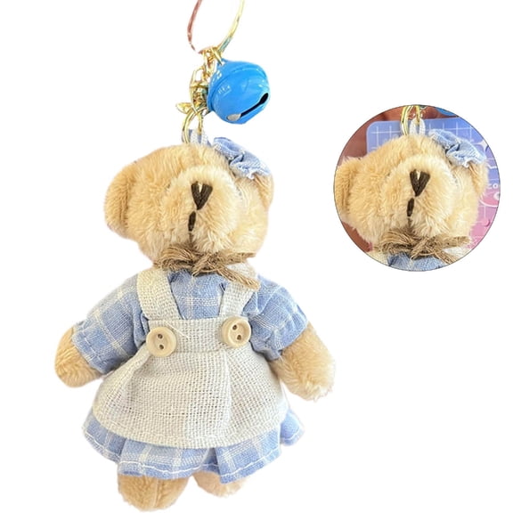 Cute Stuffed Bear Plush Keychain Handbag Backpack Purse Pendant Gift for Girls