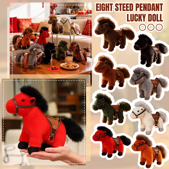 Cute Stuffed Horse Plush Toy - 11.8 Inch Horse Stuffed Animal Toys - Soft Plushies Toys Gifts - Spring Home Easter Party Festival Decor Black, 1Pcs