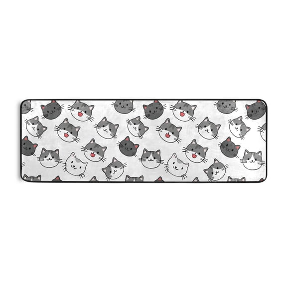 Cute Style Cat Runner Rug 24x72 Inch Cushioned Non Slip Soft Absorbent Floor Mat