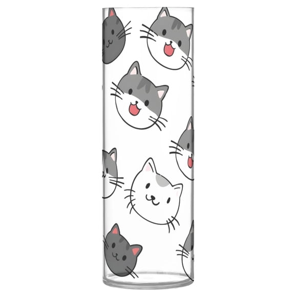 Cute Style Cat Vase Flower Vase Clear Unbreakable Plastic Tall Decorative 11.8in