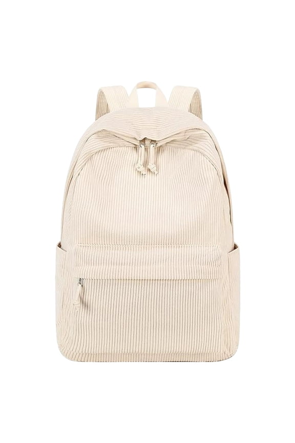 Cute Style Daily Backpack, Large Capacity & Lightweight Rucksack, Off White Casual Daypack for Young Ladies, Adults and Other Age Groups, Adjustable Shoulder Straps, 17.5  11.8 Inch,Beige