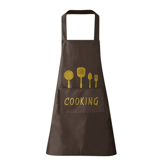 Cute & Stylish Kitchen Apron with Utensil Print, Water-Repellent & Stain-Proof Material, Unisex Fit with Front Pocket, Perfect for Home Chefs & Bakers