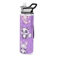 thumbnail image 1 of Cute Stylized Pandas Pattern 1000ml Tritan Sport Bottle Straw LeakProof Food-Grade Portable Wide Handle, 1 of 7