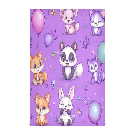 Cute Stylized Pandas Pattern Decorative Waffle Towel Kitchen Dishcloth 28x18in Multi-Use Tea Towel