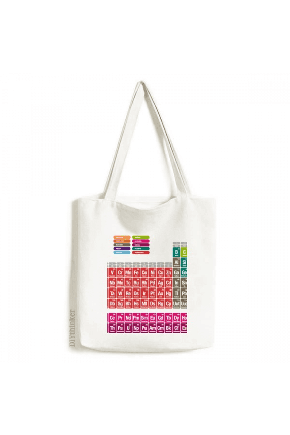 Cute Succinct Color Chestry Periodic Table Tote Canvas Bag Shopping Satchel Casual Handbag