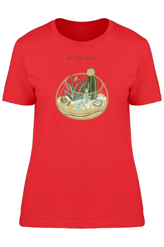 Cute Succulent Cactus Terrarium T-Shirt Women -Image by Shutterstock, Female Small