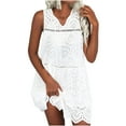 thumbnail image 1 of Cute Summer Dresses for Women Trendy Short Eyelet Lace Dress Lace Up Sleeveless Dress Solid Color Elegant Dress Womens Dresses Summer vestidos de verano para mujer, 1 of 4