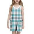 thumbnail image 1 of Cute Summer Dresses for Teen Girls Size 5-14 Spaghetti Strap Sundresses with Pockets Kids Trendy Plaid Printed Vacation Short Mini Dress, 1 of 5