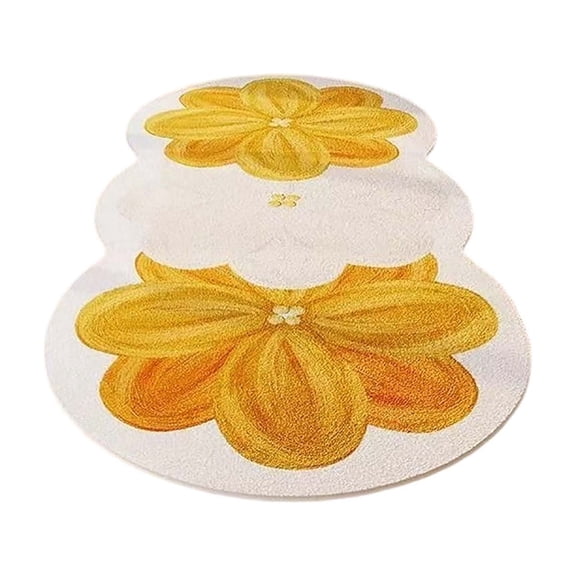 Cute Summer Floral Bedside Rug, Coffee Table Runner Rug, Non Slip Machine Washable Dirt Trapper mat, for Living Room, Bedroom, Dining Roomm,62.9x19.6in,Yellow
