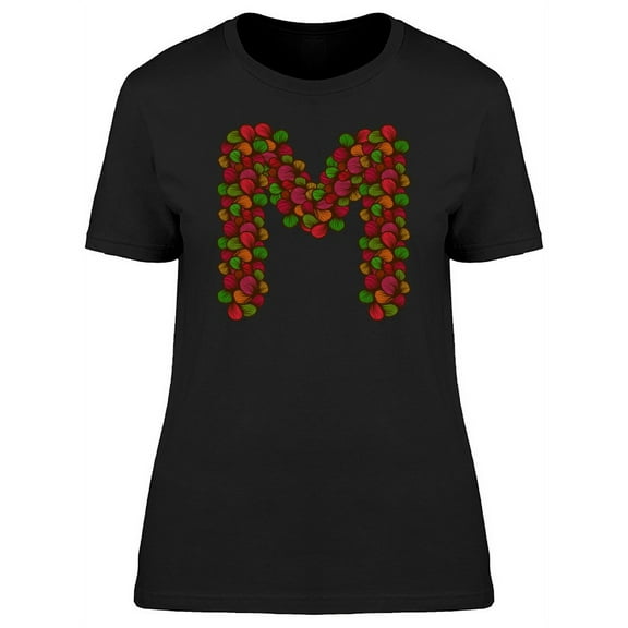 Cute Summer Floral Letter M T-Shirt Women -Image by Shutterstock, Female Medium