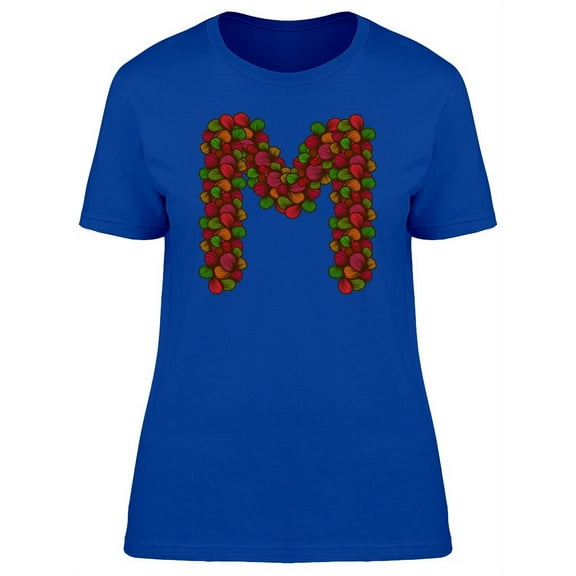 Cute Summer Floral Letter M T-Shirt Women -Image by Shutterstock, Female XX-Large