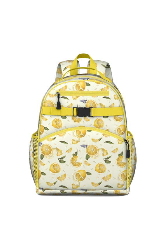 Cute Summer Lemon Backpack for Preschoolers Bright Yellow Citrus Pattern Lightweight and Durable Toddler Bag with Adjustable Straps
