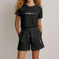 thumbnail image 1 of Cute Summer Outfits Black Short Sleeve T-Shirt Tops + Shorts Girl 2 Piece Outfits Girls Size 5 Years Clothes Summer&nbsp;Clothing, 1 of 3