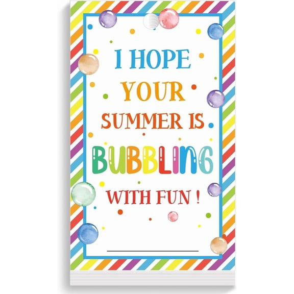 Cute Summer Teacher Appreciation Gift Tags Writing Thank You Tag,I Hope Your Summer is Bubbling with Fun Tag,End of School Year Tags Gift Tags,Thank You Gift Tags for Teacher