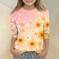thumbnail image 1 of Cute Summer Tops for Girls Size 10-12 Soft Casual 3/4 Sleeve Crew Neck Girls Tops Funny Daisy Printed T-Shirts Girls Clothes Tunic Tops Pink 7-8 Years, 1 of 5