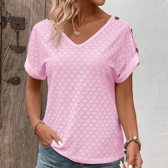Cute Summer Tops 2025 Trendy Button down Shirts Womens Tops Summer Womens Solid Color Tops Plus Size Blouses