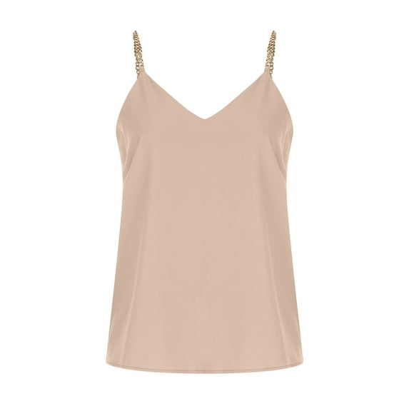 Cute Summer Tops for Women, Womens Spaghetti Chain Tank Tops Summer Sexy Casual Sleeveless Blouse Cleavage Vests blusas de mujer de moda blusas casuales bonitas blusas elegantes