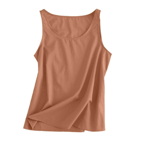 Cute Summer Tops for Women, Yigetop Womens Workout O Neck Sleeveless Breathable Tank Casual Tops Shirt Summer Tops for Women 2025 orange 3XL