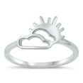thumbnail image 1 of Cute Sun & Cloud Ring .925 Sterling Silver Happiness Band Jewelry Female Male Unisex Size 9, 1 of 4