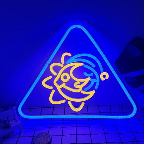 Cute Sun and Moon Neon Sign Neon Light 15.7''x 12.5'' Gifts Horror Video Game LED Sign for Halloween Gaming Room Accessory for Teen Room Decor$$Tools & Hardware Other