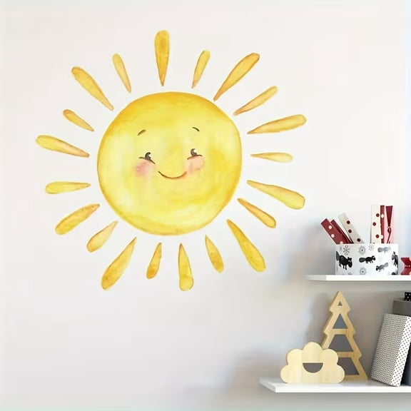 Cute Sun Wall Sticker - Removable Self-Adhesive Vinyl Decor for Modern Home