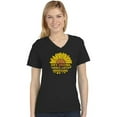thumbnail image 1 of Cute Sunflower Graphic Shirt Summer Casual Top Girls V-Neck Fitted Women T-Shirt XX-Large Black, 1 of 5