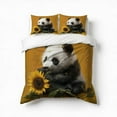 thumbnail image 1 of Cute Sunflower Panda Bear Bedding Set 3 Pcs Soft Microfiber Quilt Cover For Bedroom Decor, Comforter Cover With 2 Pillowcase, 1 of 5