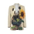 thumbnail image 1 of Cute Sunflower Panda Bear Customized Men's Suits full man Shawl Collar Gentleman Suits for Wedding Business, 1 of 5