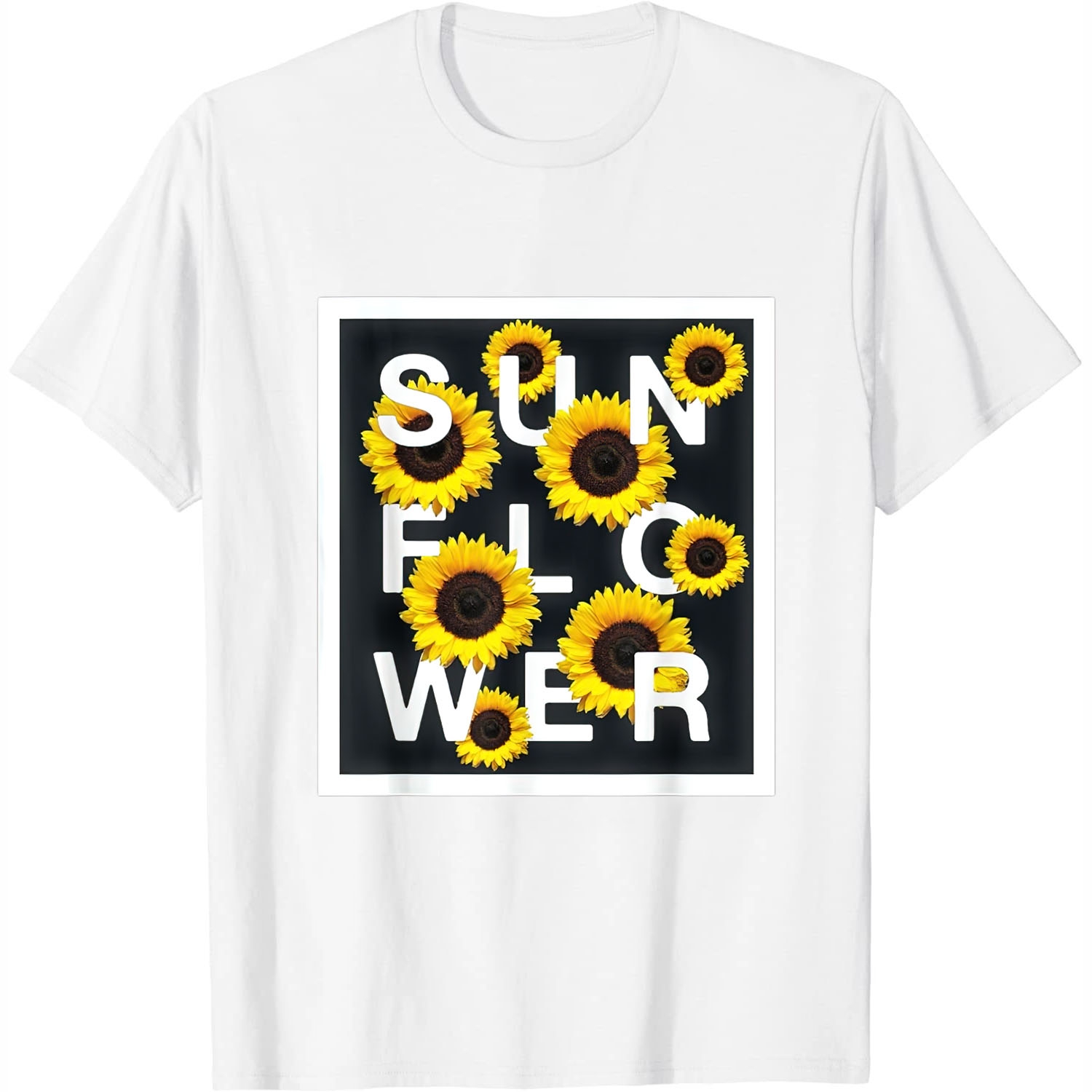 Cute Sunflower Summer Clothes Women Teens Teen Girls Graphic T-Shirt White S