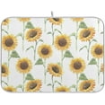 thumbnail image 1 of Cute Sunflowers Dish Drying Mat for Kitchen Counter, Ultra Absorbent Reversible Microfiber Dishes Drying Rack Pad Heat-resistant Mats 16x18in, 1 of 7