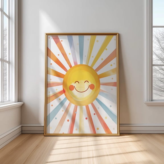 Cute Sunshine Wall Art, Nursery Sun Poster, Gender Neutral Room Decor, Playroom Sun Poster, Toddler Room Art, Unframed Poster Size 12x18
