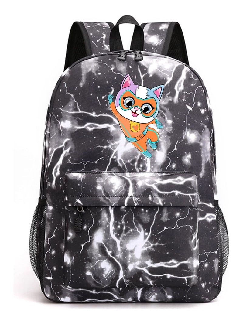 Cute Super Kitties Backpack for Teens – Cartoon Cat School  display picture 1