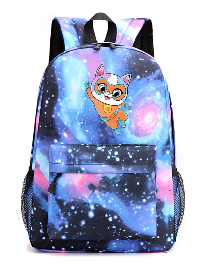 Cute Super Kitties Backpack for Teens – Cartoon Cat School  display picture 2
