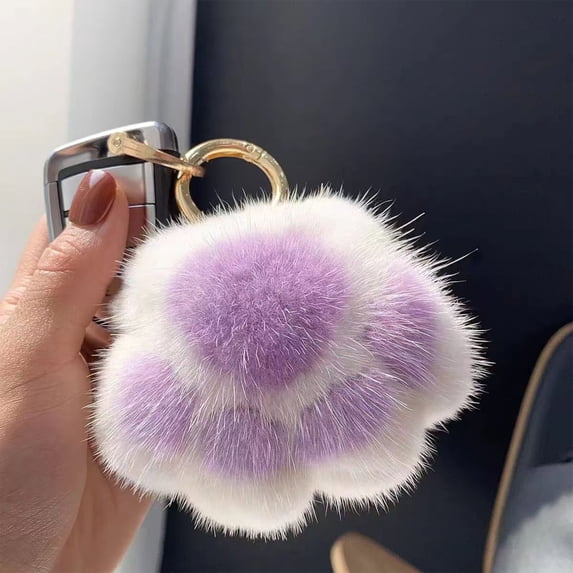 Cute Super Soft Plush Cat Paw keychain Fluffy Warm Comfortable Kitty Hand Key Chain Ring Holder Bag Purse Pendant