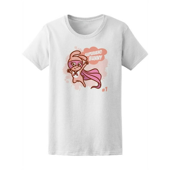 Cute Superhero Bunny T-Shirt Women -Image by Shutterstock, Female x-Large