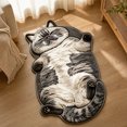 Soft Cat Rug Cute Supine Sleeping Cat Shaped Area Rug, Soft Fluffy Animal Floor Mat ...