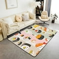 thumbnail image 1 of Cute Sushi Area Rug,Japanese Sashimi Food Indoor Floor Mat Entrance Rug,Geometric Colorful Stripes Patchwork Non Slip Rug,Black White Chairs Couch Living Room Decor 5x6ft, 1 of 6