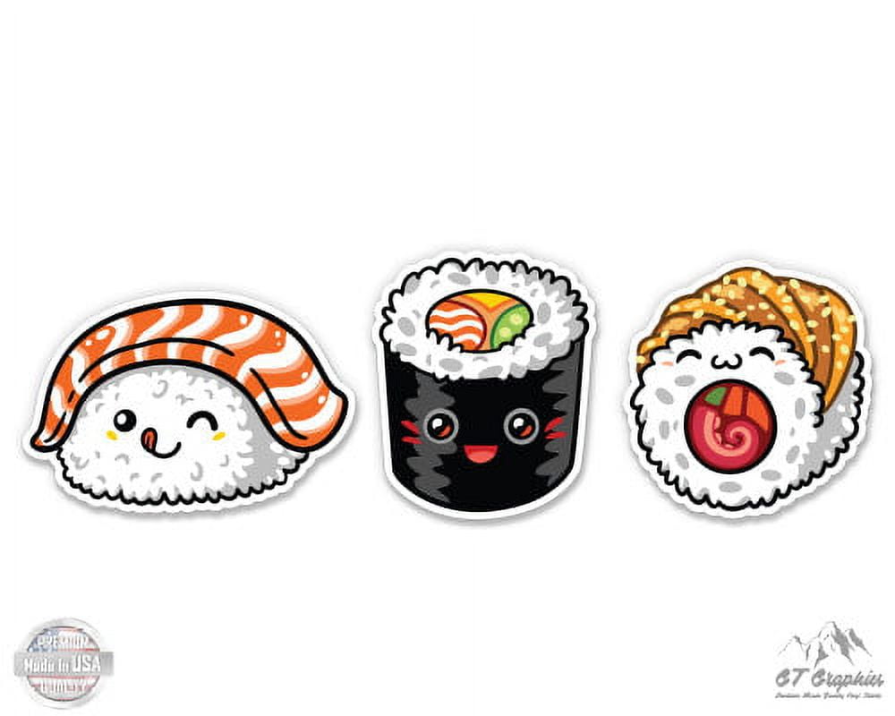 Kawaii Sushi Stickers, Cute Japanese Food Stickers - Waterproof Skateb –  StormsStickers