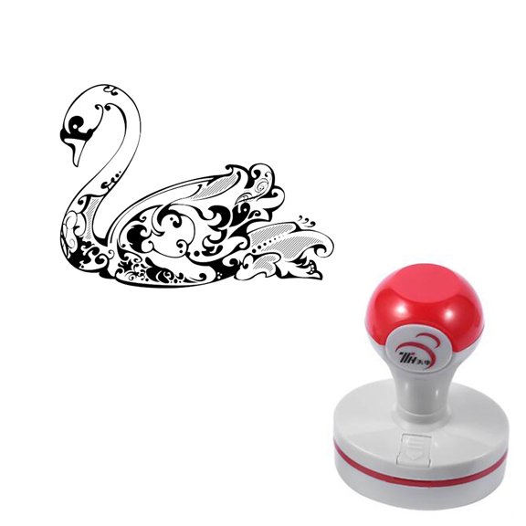 Cute Swan Pattern Self-Inking Photosensitive Planner Scrapbooking Stamps