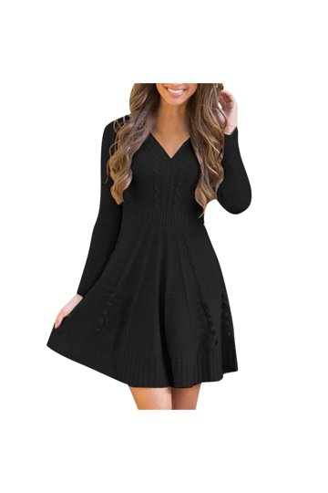 green emerald velvet dress Women Long Sleeve Midi Sweater Dress Mock Neck Pleated Aline Fit Flare Fall  Winter Dress Elegant Knit Party Dress Beige at Amazon Women's Clothing store main image 0