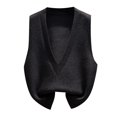 thumbnail image 1 of Cute Sweater Vest Women Cropped Knitwear for Holiday Outfits Women's Knit Sweater Vest V Neck Lightweight Cardigan Casual Layering Stretch Pullover Top For Spring Fall Winter, 1 of 3