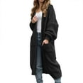 thumbnail image 1 of Cute Sweater Women Oversize Long Open Front Cardigan With Pocket Solid Color Loose Fit Knitted Jumper Top, 1 of 4