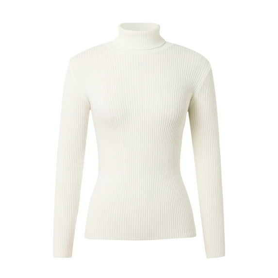 Cute Sweater Women Ribbed Knitted Long Sleeve Shirts Solid Turtleneck Slim Fit Fall Winter Clothes