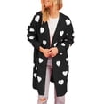 thumbnail image 1 of Cute Sweater Women Valentine's Day Heart Print Knitted Cardigan With Pocket Mid Length 2025 Fall Outfits, 1 of 1