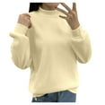 thumbnail image 1 of Cute Sweatshirts For Women Fleece Lined Small Turtleneck Loose Casual Crew Neck Solid Color Graphic Hoodies Pullover Winter Pullover Jumper Tops, 1 of 3