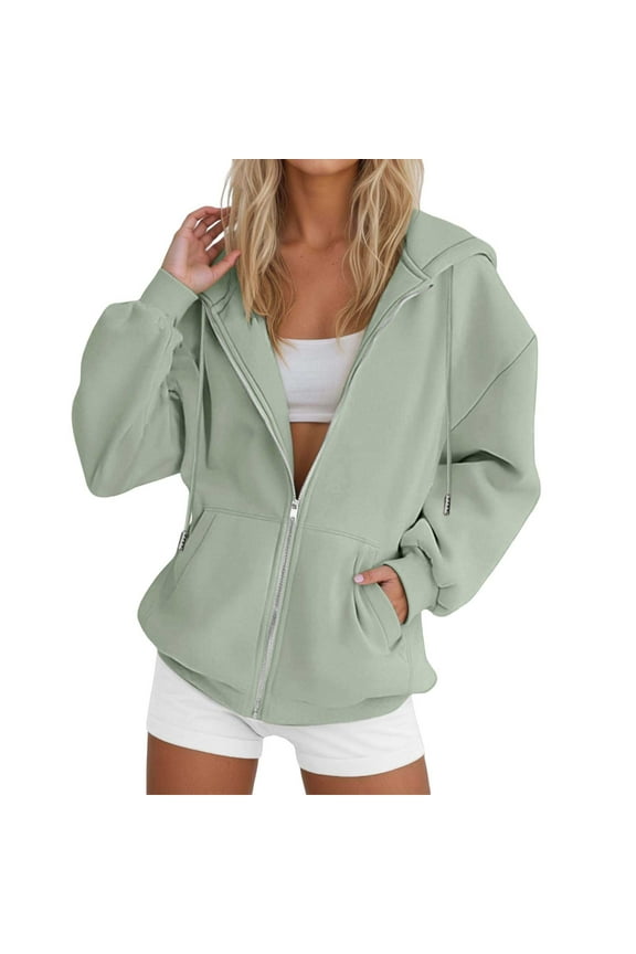 Cute Sweatshirts For Women Tree Print Casual Comfortable Drawstring Hooded Jacket Zipper Hooded Winter Pullover Jumper Tops